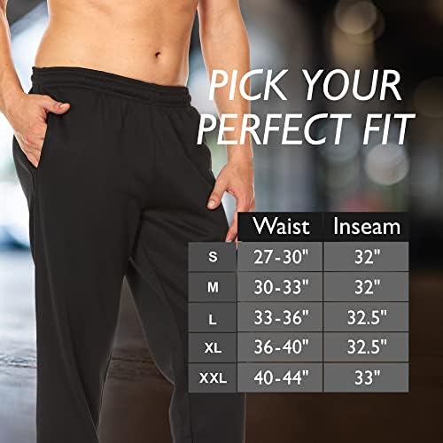 Joggers Erkekler için-3 Paket koşucu pantolonu - Polar Teknoloji Kuru Fit Sweatpants Cepli-Aktif Atletik Egzersiz