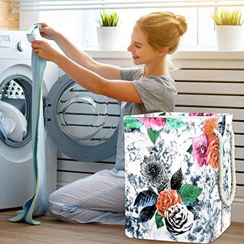 Inhomer Grotesk Çiçekler 300D Oxford PVC Su Geçirmez Giysiler Sepet Büyük çamaşır sepeti Battaniye Giyim Oyuncaklar