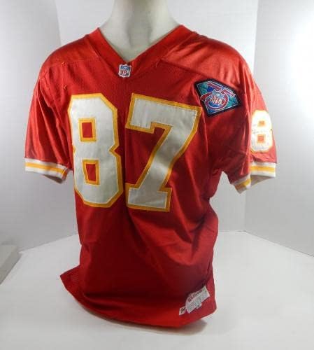1994 Kansas City Chiefs Tracy Greene 87 Oyun Kullanılmış Kırmızı Forma 75. Yama 46 27-İmzasız NFL Oyun Kullanılmış