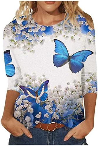 LYTRYCAMEV Bayan Üstleri Şık Casual Tunik Yaz Moda Vintage Zarif Grafik Tees Sevimli Crewneck Tişörtü Gömlek Bluz