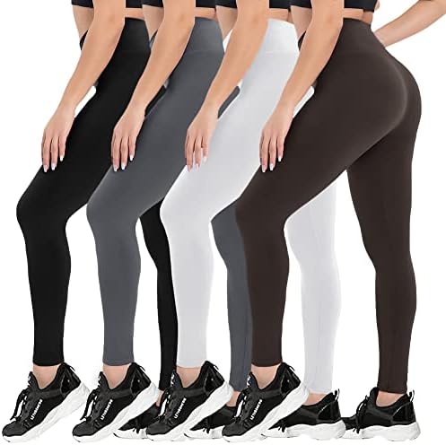 CAMPSNAIL 4 Paket Yüksek Belli Tayt Kadınlar için Yumuşak Karın Kontrol Zayıflama Yoga Pantolon Egzersiz Koşu Reg