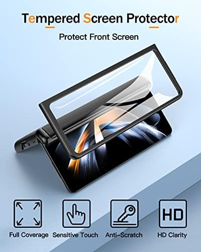 BXYJY ıçin Samsung Galaxy Z Kat 4 5G Cüzdan Kılıf ıle HD Ekran Koruyucu / Kredi kartı Tutucu / Kamera Lens Koruma