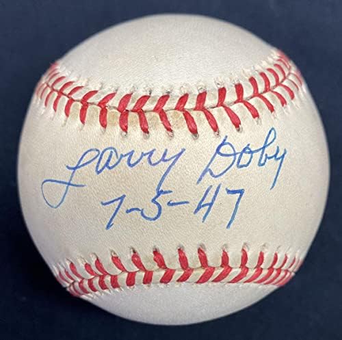 Larry Doby 7-5-47 İmzalı Beyzbol JSA İmzalı Beyzbol Topları
