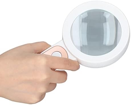 Büyüteç El Ultra hafif 30X HD Görüntüleme Optik Lens Büyüteç Cam 3 Dişli ışık kaynağı Okuma (Gül Altın ve Beyaz)