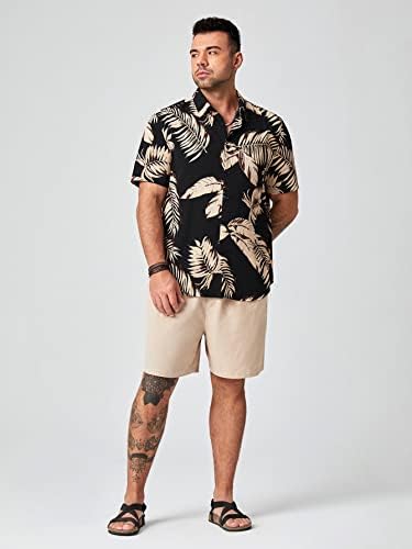 NIBHZ İki Parçalı Kıyafetler Erkekler için Erkekler Tropikal Baskı Gömlek ve Şort (Renk: Çok Renkli, Boyut: XX-Large)