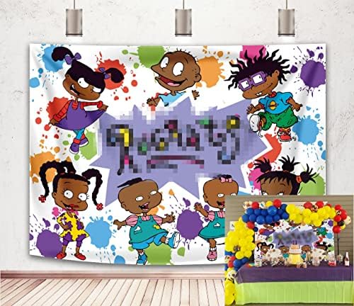 Mutlu Doğum Günü Zemin Çocuklar için Karikatür Suluboya Graffiti Zemin Bebek Duş Parti Malzemeleri Fotoğraf Arka Plan