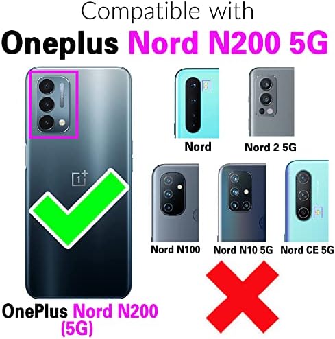Asuwish Telefon Kılıfı için OnePlus Nord N200 5G Ekran Koruyucu Kapak ve İnce Hibrid Çift Katmanlı Hücre Aksesuarları