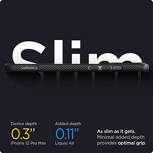 iPhone 12 Pro Max Kılıf için Tasarlanmış Spigen Sıvı Hava Zırhı (2020) - Mat Siyah