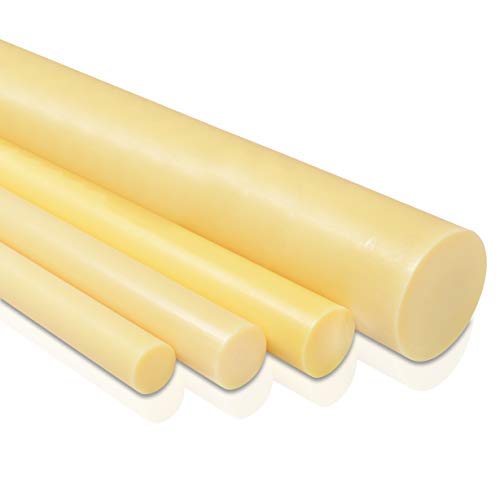 Dökme Naylon 6 Plastik Çubuk 1/2 OD x 12 Uzunluk-Sarı Renk-10'lu Paket