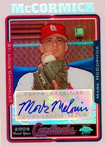 İmza Deposu 650021 Mark Mccormick İmzalı Beyzbol Kartı-St. Louis Cardinals-2005 Topps Chrome Birinci Yıl Çaylak No.UH233'NIN