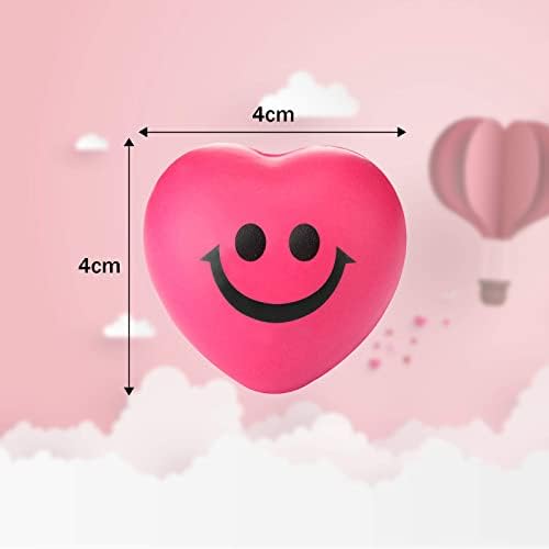 30 Parça Kalp Gülümseme Komik Yüz Stres Topları, Mini Köpük Topu, stres Giderici Gülümseme Topları için Okul Karnaval