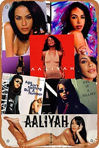 Aaliyah Plak Poster Metal Tabela Vintage Duvar Dekor 8x12 İnç