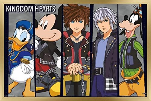 Trendler Uluslararası Disney Kingdom Hearts 3-Grup Duvar Posteri, 22.375 x 34, Altın Çerçeveli Versiyonu