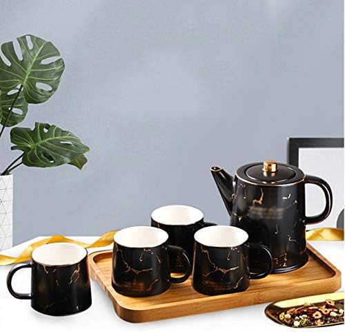 PDGJG çay seti Seti Ev Oturma Odası İskandinav Seramik Aile Basit Avrupa Tarzı Çaydanlık ve Fincan Seti