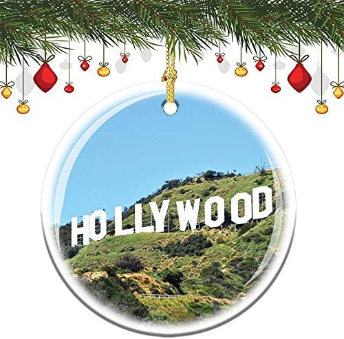 Fhdang Dekor Hollywood İşareti Hollywood Porselen Noel Süs Seramik Süsleme, 3 İnç