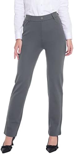 ZTN kadın Sıkı takım elbise pantalonları 4 Cepli Pull-on Düz Bacak Pantolon Artı Boyutu İş İş Rahat