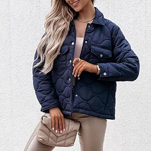 Ceketler Kadınlar için Rahat Uzun Kollu Açık Ön Düğme Ceket Yaka Eklenmiş Hafif Pamuk Blazer Dış Giyim Cepler ile