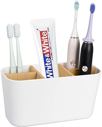 Banyolar için Diş Fırçası Tutucuları, 5 Yuvalı Bambu Diş Fırçası Tutucusu Elektrikli Diş Fırçaları, Diş Macunu, Jiletler
