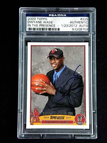 Dwyane Wade Psa / dna imzalı 2003 Topps çaylak kartı 225 nane imza otomatik ısı basketbol Slabbed çaylak kartları