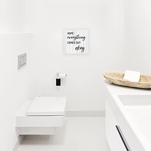 InsightOut Komik Banyo İşaretleri / Tuval banyo duvar dekoru / 12x12 Tuvalet İşareti Komik / Tuvalet İşareti Dekor