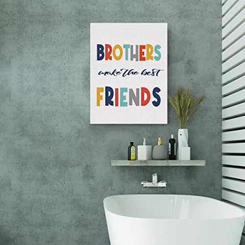 EVXID Kreş Kardeş En İyi Arkadaşlar Yapmak Tuval Poster Boyama Boys Odası Duvar Sanatı, kardeş Twins Baskı Resim Yapıt