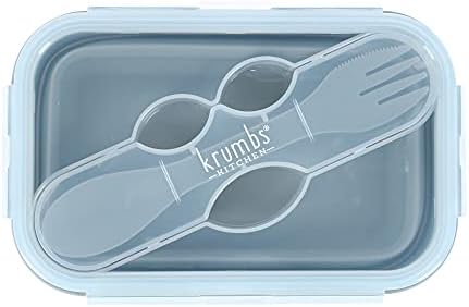 Krumbs Mutfak Essentials Katlanabilir Silikon yemek kutusu Kutusu Gıda Depolama için Okul, İş, Seyahat Dostu-Nane