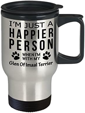 Köpek Lover Seyahat Kahve Kupa - Imaal Terrier Glen İle Mutlu Kişi-Evcil Hayvan Sahibi Kurtarma Hediyeleri