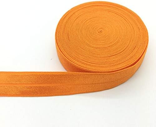TTNDstore 5 Yards 5/8(15mm) turuncu Çok Amaçlı Elastik Spandex Saten Bant Üzerinde Katlayın DIY Dantel Dikiş Trim-Turuncu