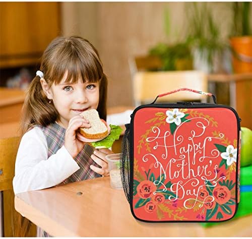 Benim Küçük Yuva Yalıtımlı Soğutucu Kare Tote Öğle Yemeği Çantası Mutlu anneler Günü Çiçek Termal Çalışma Piknik Gıda