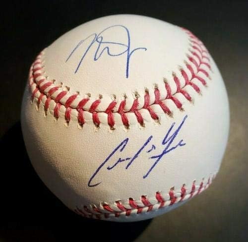 Mike Trout Christian Yelich MLB Beyzbol psa'sını İmzaladı OTANTİK OTOMATİK DARPHANE İmzalı Beyzbol Topları