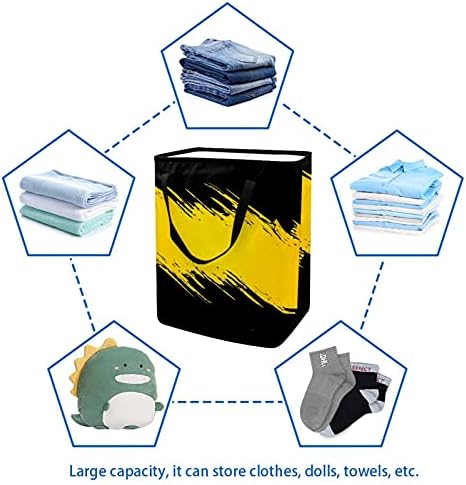 NDKMEHFOJ Siyah ve Sarı çamaşır sepeti Sepetleri Su Geçirmez Kirli Giysiler Sıralayıcısı Katlanabilir Yumuşak Saplı