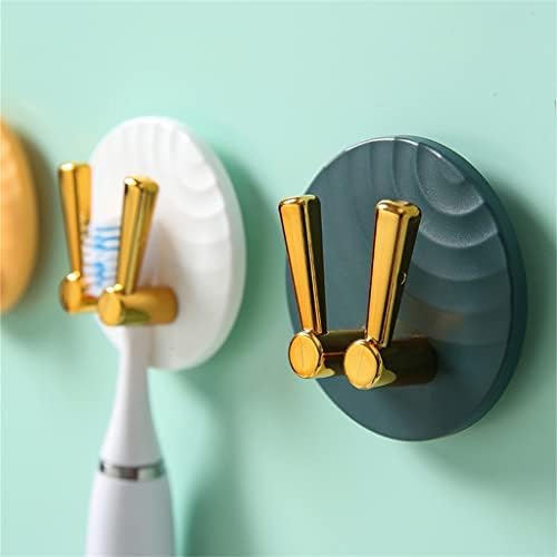 SJYDQ Yuvarlak Diş Fırçası Tutucu Banyo Çok Fonksiyonlu Punch-Ücretsiz Duvar Güçlü Yapışkan Kanca (Renk: Beyaz, Boyut