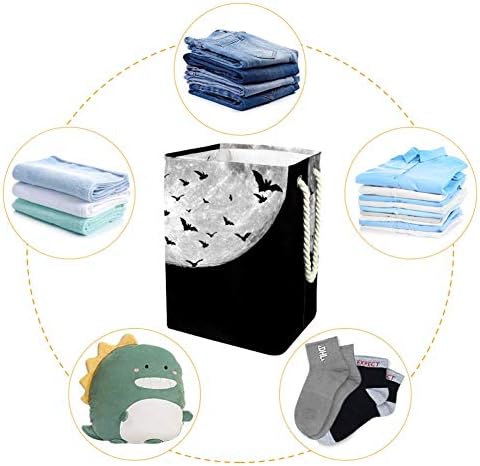 Inhomer Yarasalar Uçan Gece ile bir Dolunay 300D Oxford PVC Su Geçirmez Giysi Engel Büyük çamaşır sepeti Battaniye