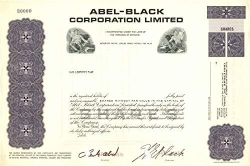 Abel-Black Corporation Limited-Hisse Senedi Sertifikası