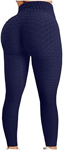 FOVIGUO Kadınlar Nervürlü Dikişsiz Tayt Yüksek Belli Atletik Siyah Egzersiz Ezme Butt Tayt dinlenme pantolonu