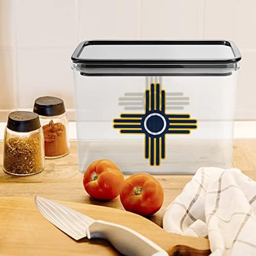 Zia Sun-Zia Pueblo-New Mexico3 şeffaf plastik saklama kabı Gıda saklama kapları Kapaklı Pirinç Kavanoz Mühürlü Kova