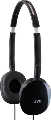 JVC Siyah Düz ve Katlanabilir Renkli Daireler Kulak Kulaklık 3.94 ayak Altın Kaplama Telefon İnce Fiş HAS160B