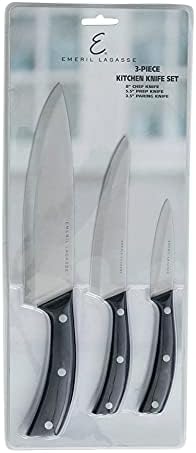Emeril Lagasse 3 Parçalı Damgalı Mutfak Bıçakları Seti-8 şef bıçağı, 5.5 Hazırlık Bıçağı ve 3.5 Soyma Bıçağı - Meyve