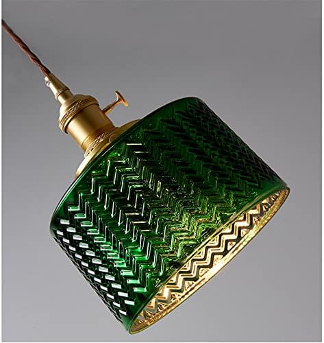 Retro avize Vintage damla ışık yeşil cam kolye lamba asılı lamba endüstriyel tavan ayarlanabilir süspansiyon ışık