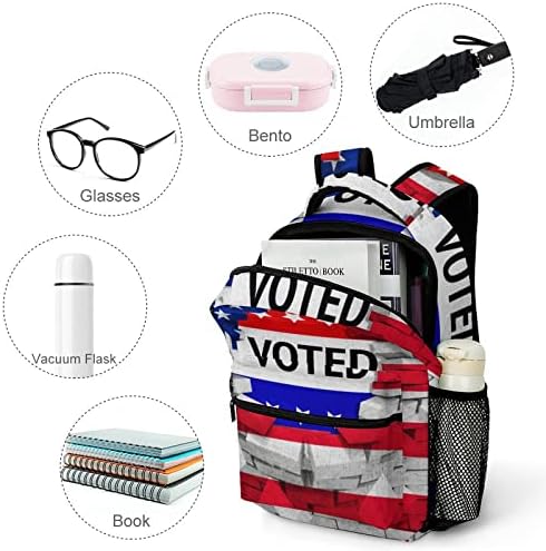 Amerikan ABD Bayrağı Oy Sırt Çantası Hafif Bookbag Sevimli Sırt Çantası göğüs kemeri Komik Baskılı