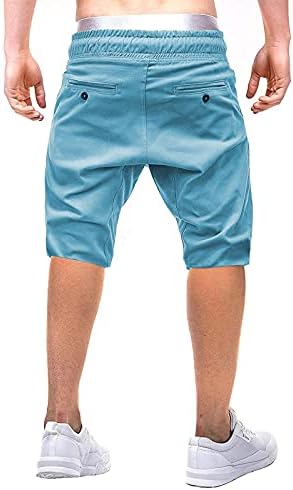Erkek İpli Şort Spor Saf Renk Bandaj Rahat Gevşek Sweatpants Tulum Kargo Şort Pantolon