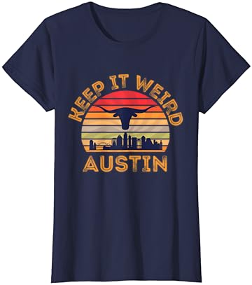 Austin, Teksas Garip Longhorn Gün Batımı Tişörtünü Koru