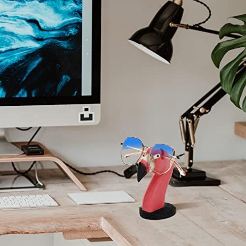 Audoloku Ahşap Gözlük Tutucu Flamingo Gözlük Standı El Yapımı Oyma Güneş Gözlüğü vitrin rafı Ev Ofis için masa dekoru