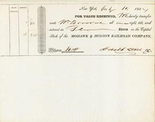 Jacob Little, Mohawk ve Hudson Railroad Co. ' yu imzaladı. - İmzalar