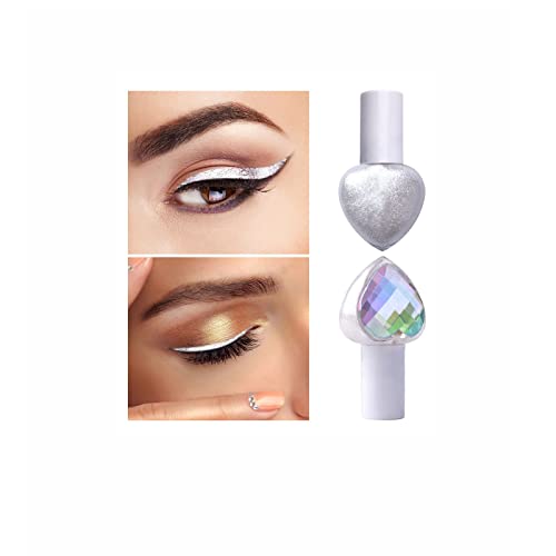 Xıahıum Glitter Sıvı Eyeliner, 1 ADET Su Geçirmez Uzun Ömürlü Mat Işıltılı Metalik Renk Kalp Şeklinde Jel Göz Kalemi