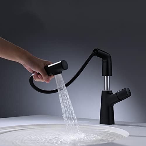 Banyo lavabo bataryası ile Aşağı Çekin Püskürtücü Yükseltilebilir ve Alçaltılabilir 360 ° Rotasyon musluk bataryası