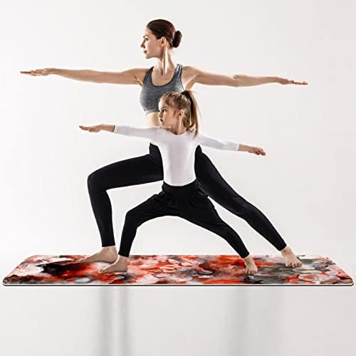 Yoga Mat, Ev Egzersiz için Yoga Paspaslar, Egzersiz Mat, Egzersiz Paspaslar, Pilates Mat, soyut pembe çiçek çiçek