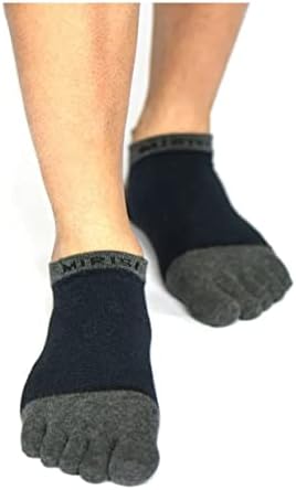 SLNFXC 3 Pairs Büyük Boy Ayak Çorap Erkekler için Penye Pamuk Örgü Nefes Atletik Koşu Çorapları Ayak Parmakları ile