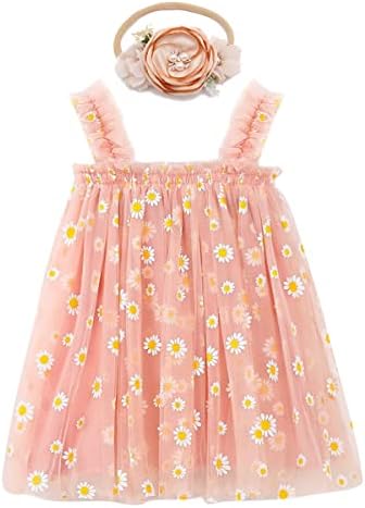 Bebek Kız Tül Tutu Kolsuz Backless Elbise Çiçek Kafa Bandı ile Doğum Günü Partisi Prenses Yaz Plaj Sundress Etek Seti