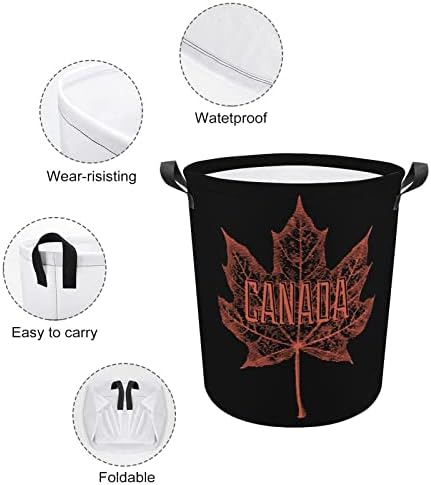 Kanada Akçaağaç Yaprağı çamaşır sepeti Sepet Çanta Çamaşır Kutusu saklama çantası Katlanabilir Uzun Kolları ile